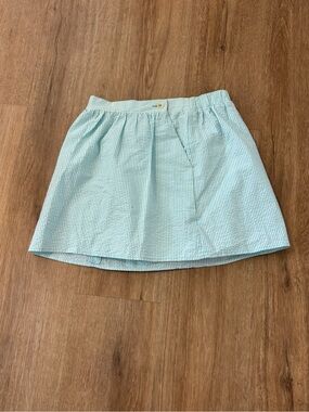 Lilly Pulitzer Light Blue Seersucker A-Line Skirt